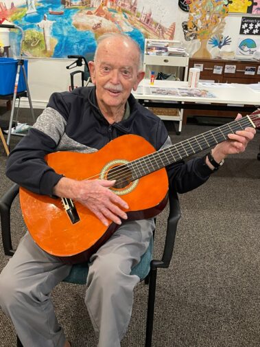 Resident enjoying activities at Woodford Manor Aged Care